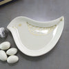 Personalized White Birdie Dish with Gold
