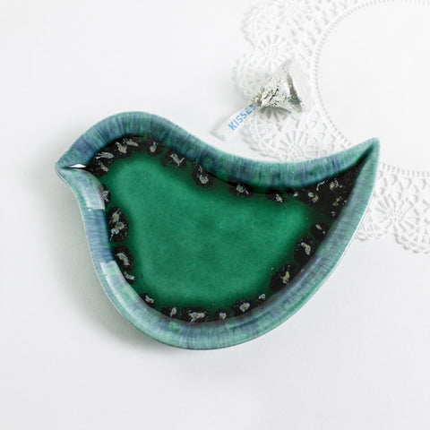 Personalized Emerald Green Birdie Dish