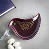 Personalized Eggplant Purple Birdie Dish with Gold