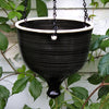 Large Black Hanging Flowerpot with Chain