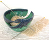 Regular Knitting Bowl Mint Green Blue Twisted Leaf Yarn Bowl