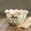 Personalized White Ruffled Ceramic Yarn Bowl