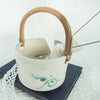 Personalized White  Ceramic Traveling Cane Handle Yarn Bowl