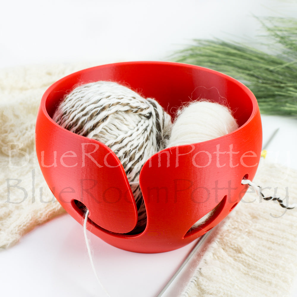 Large Yarn bowl, Red leaf Knitting Bowl Big cake 3D printed eco friendly Travel Crochet bowl knitter gifts by BlueRoomPottery | BlueRoomPottery... plus (+)