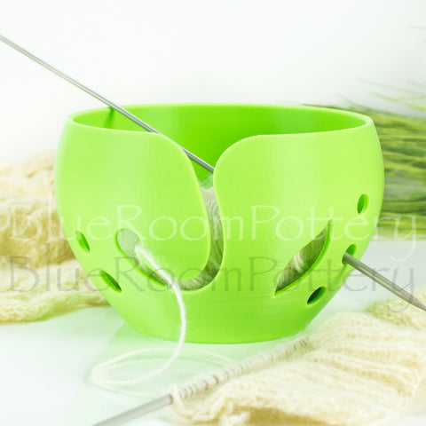 Yarn bowl Spring green leaf Regular Knitting Bowl 3D printed eco friendly plastic knitter gifts