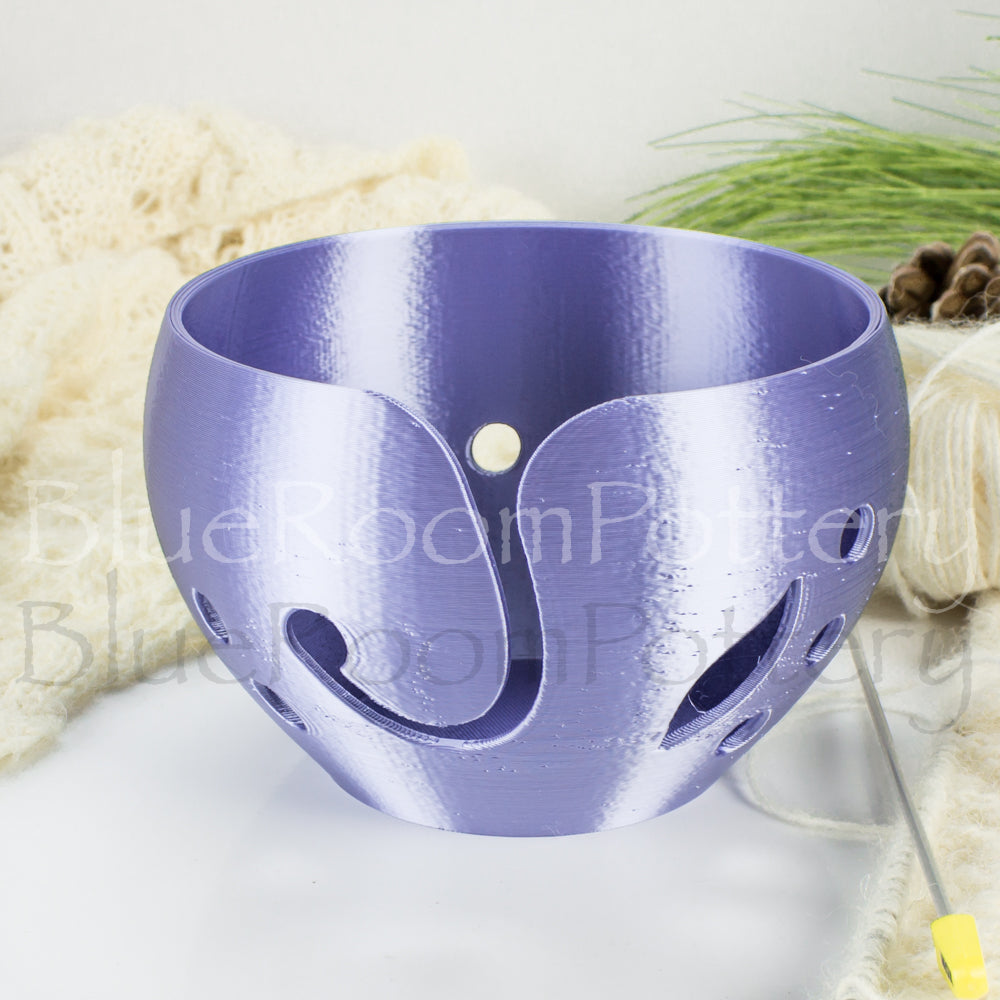 Large Yarn bowl leaf Big cake Knitting Bowl 3D printed eco friendly plastic  Lavender blue by BlueRoomPottery