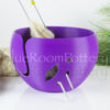 Purple Leaf Yarn bowl, Large Knitting travel crochet Bowl, 3D printed eco friendly plastic knitter gifts