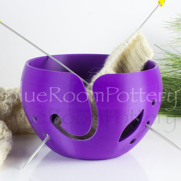 Turquoise Leaf Yarn bowl, Large Knitting Bowl, 3D printed eco