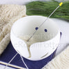 Big cake White Yarn bowl, leaf Knitting Bowl 3D printed eco friendly plastic Travel Crochet bowl knitter gifts