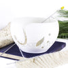 Big cake White Yarn bowl, leaf Knitting Bowl 3D printed eco friendly plastic Travel Crochet bowl knitter gifts