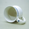 Handmade White Glossy Latte Mug Chai Cup with a Blue Dot