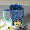 Ceramic Aqua Mint Green /blue mug with cookie pocket