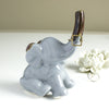 Elephant ring holder Lucky Elephant Gray Grey jewelry Ceramic Ring Holder