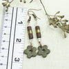 Olive Green Flower Earrings