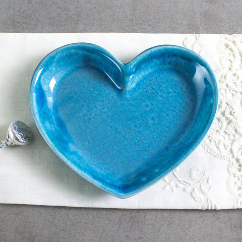 Turquoise heart wedding ring holder