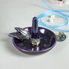 Ring dish, ring holder, Personalized Custom choices, wedding gift, Eggplant purple gold outlines