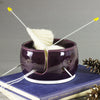 Bright eggplant purple Knitting Bowl, Yarn Bowl, Yarn holder by BlueRoomPottery