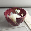 Marshala Dark Earthy Red Heart Yarn Bowl, Knitting Bowl