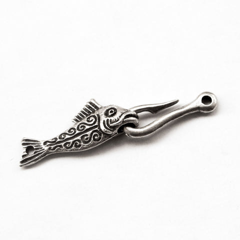 Greek Mykonos Fish and fishhook toggle clasp