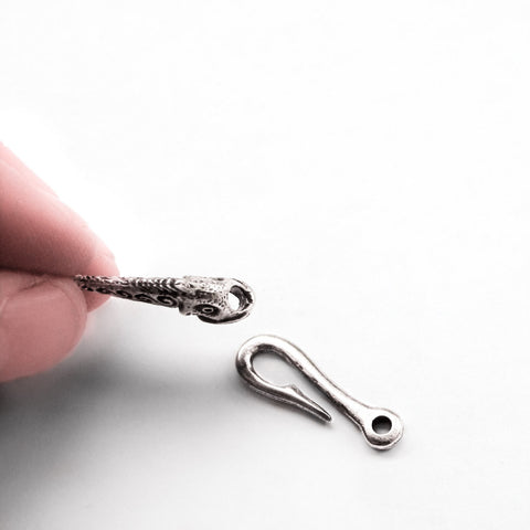 Greek Mykonos Fish and fishhook toggle clasp