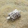 Cute Turtle Pendant, good luck fertility charm, Antique Silver Plated Mykonos beads