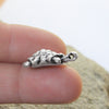 Cute Turtle Pendant, good luck fertility charm, Antique Silver Plated Mykonos beads