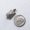 Cute Turtle Pendant, good luck fertility charm, Antique Silver Plated Mykonos beads