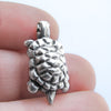 Cute Turtle Pendant, good luck fertility charm, Antique Silver Plated Mykonos beads