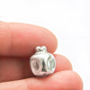 Pomegranate Silver Bead Greek Pendant, DIY jewelry making craft supplies