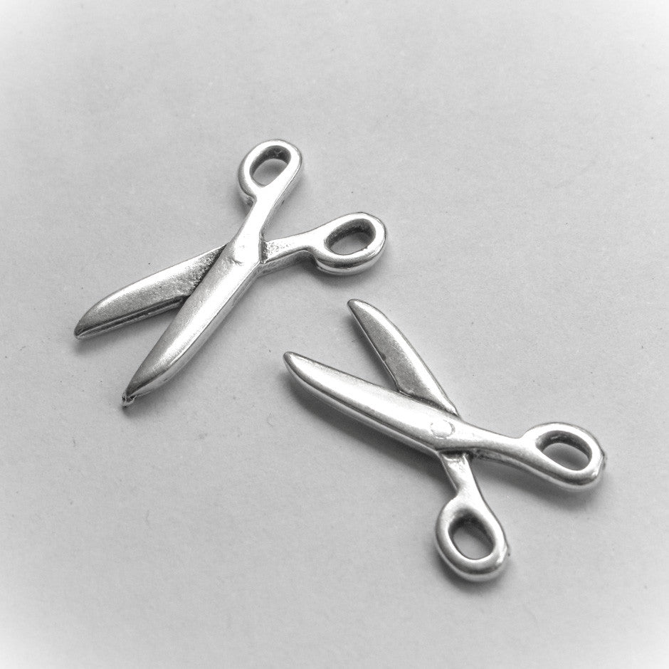 Silver Charm Pendant Scissors DIY jewelry making Greek craft
