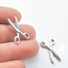 Silver Charm Pendant Scissors DIY jewelry making Greek craft supplies Sewing Needle crafts Charm