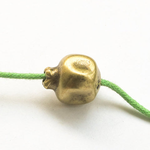 Greek Pomegranate Bead, Antique Bronze, Good Luck fertility charm