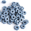 15 Mykonos Greek Ceramic Beads, Tiny Gear, Aegean Blue, jewelry craft supplies MB3