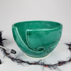 Ceramic Yarn Bowl, Emerald Green Leaf, crochet bowl, knitting Yarn Holder