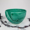 Green Turquoise Ceramic Yarn Bowl, Emerald Greenery Pantone Leaf Yarn Holder