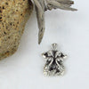 Mermaid Greek Mykonos Casting, Antique Silver Happy Mermaids with Intertwined Tails Pendant