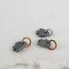Grey Mykonos Ceramic Fish, Greek Tiny Beads (10 pack) MB16