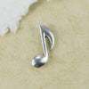 Music Note Pendant Charm, Antique Silver Tone, Greek DIY jewelry craft supplies