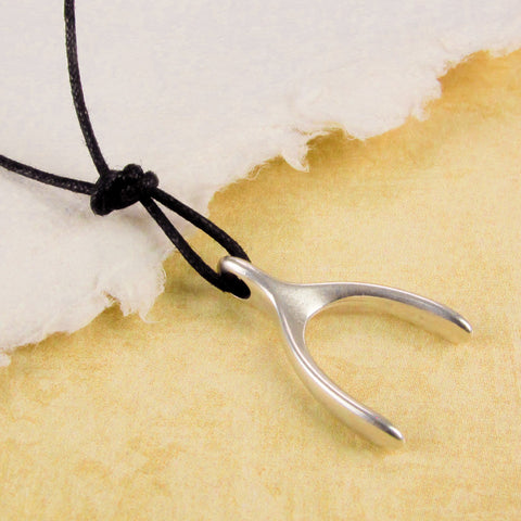 Large Wishbone Pendant, Double sided European Charm