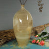 Harvest Amber Oval Bottle, Modern Handmade Pottery, Minimal Bud Vase