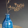 Deep Ocean Blue Handmade Pottery Straight Bottle