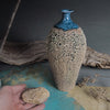 Wheel thrown Textured Oval Ceramic Bottle / Vase