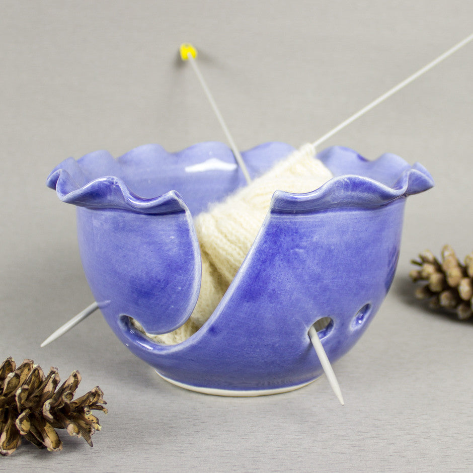 Light Blue Ceramic Yarn Bowl, Knitting Bowl, Craft tool, DIY Wheel thrown  modern BlueRoomPottery by BlueRoomPottery