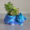 Kitty planter, ceramic succulent planter, handmade pottery planter Velvet Purple