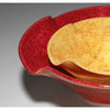 Large Red Ceramic Twist Bowl Crackle Luster