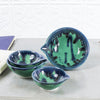 Set of 4 Mint Green / Blue Drips Ceramic Measuring Cup, Nesting Prep Bowls, Kitchen Gifts
