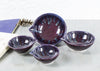 Set of 4 Eggplant Purple Ceramic Measuring Cup Nesting Prep Bowls, Kitchen Hostess Gifts