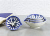 Set of 4 White / Blue Drips Ceramic Measuring Cup Nesting Prep Bowls