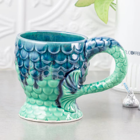 Mermaid Mug - Mint Green or Eggplant Purple