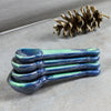 Set of 4 Mint Green / Blue Drips Ceramic Spoons